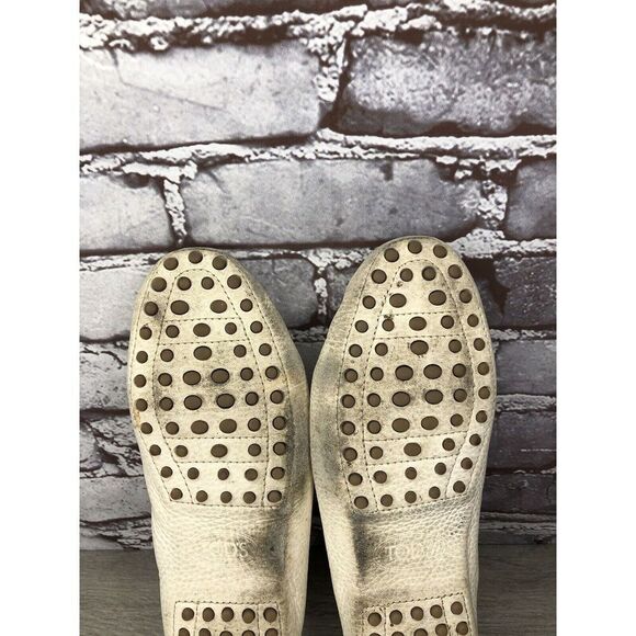 Tod’s Ivory Cream Leather Gommino Driving Moccasin Shoes Women’s Sz 40EU/9.5M US - Picture 12 of 16